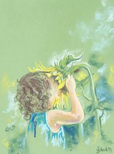 Baby Tournesol (Valérie Schenk - 2015 - 24x32 - Pastel)